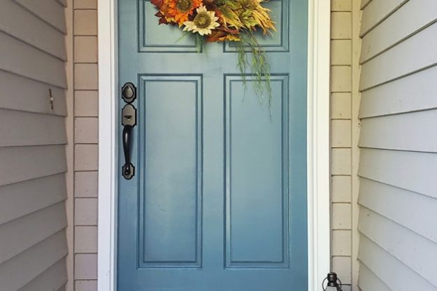 fall decor painted front door